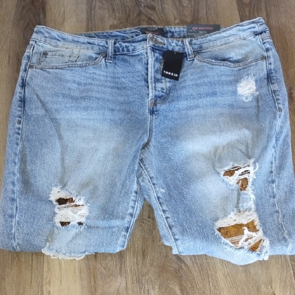 torrid Light Blue Distressed Denim Jeans